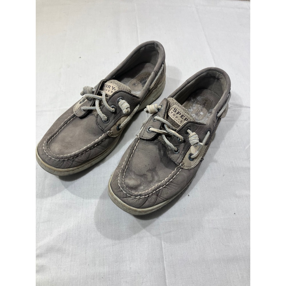 Sperry Top Sider Women's 7M Gray Leather Boat Shoes L-14